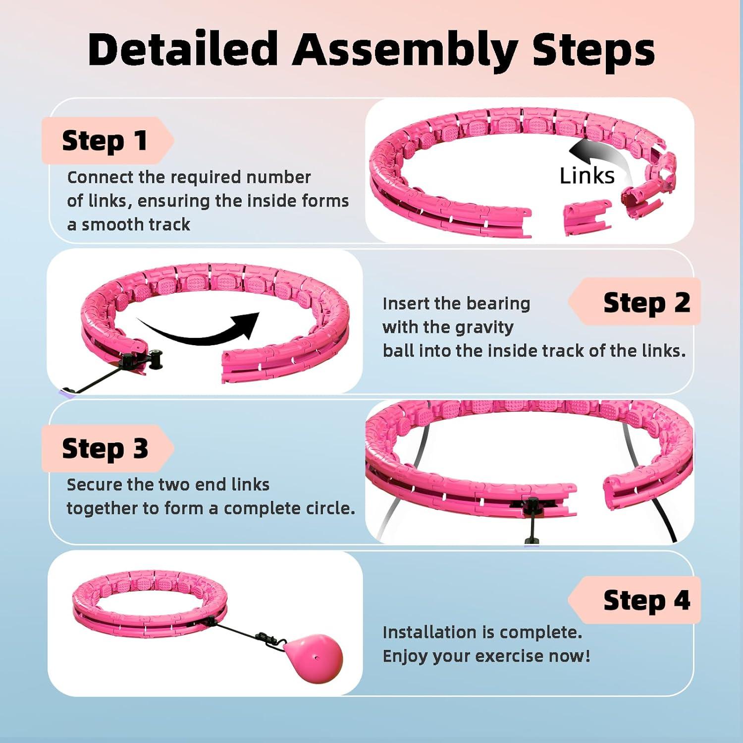 Aro de Hula Ponderado Argvsde 54" Ajustable para Ejercicio