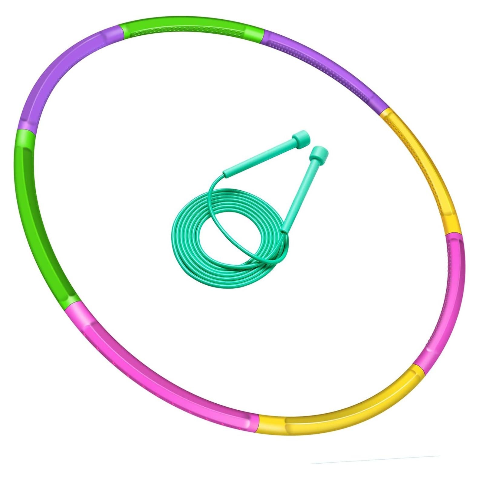 Aro de Ejercicio WEOKLL Desmontable y Cuerda de Saltar