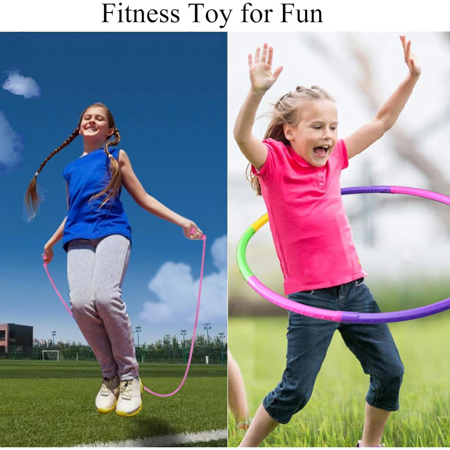 Aro de Ejercicio WEOKLL Desmontable y Cuerda de Saltar