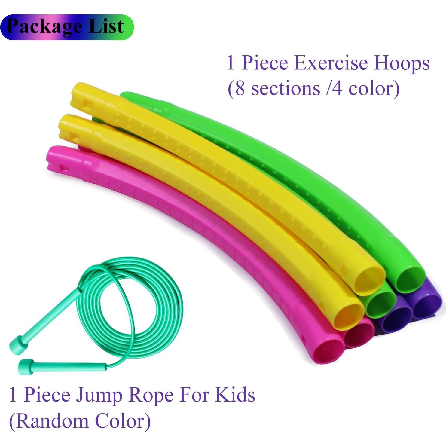 Aro de Ejercicio WEOKLL Desmontable y Cuerda de Saltar