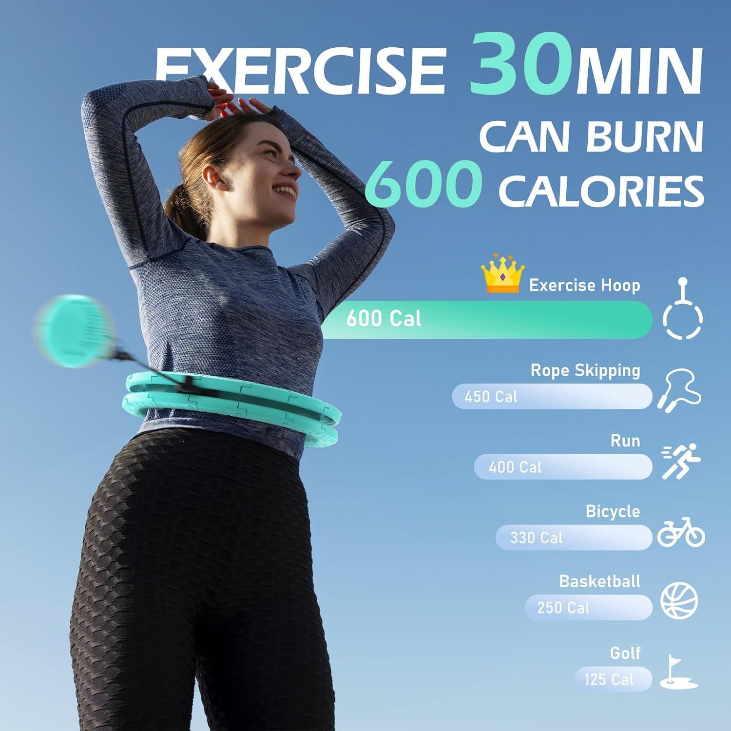 Aro de Hula Ponderado JLoibao D5-US 142-168 cm para Fitness