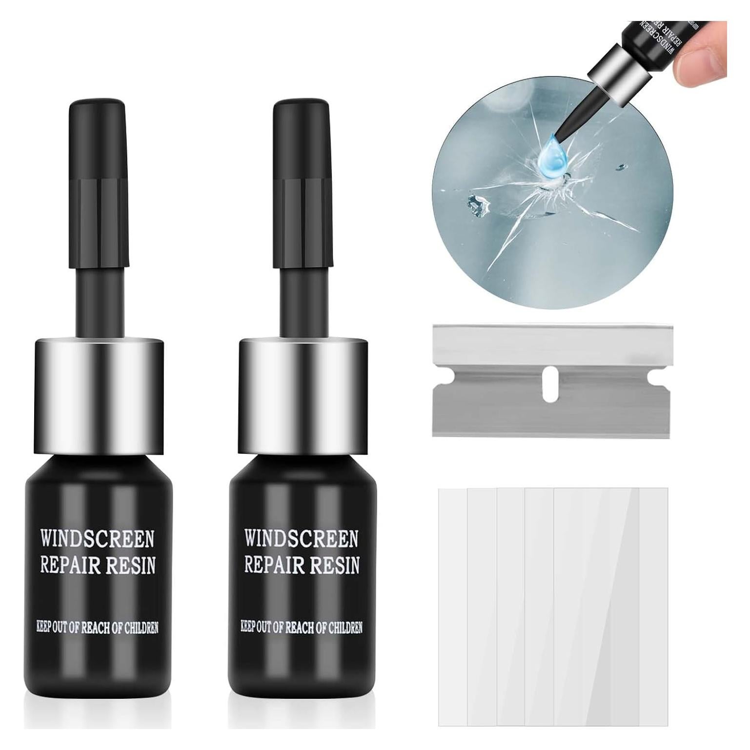 Kit de Reparación de Parabrisas Kunsia - 2 Botellas de 3ml Resina