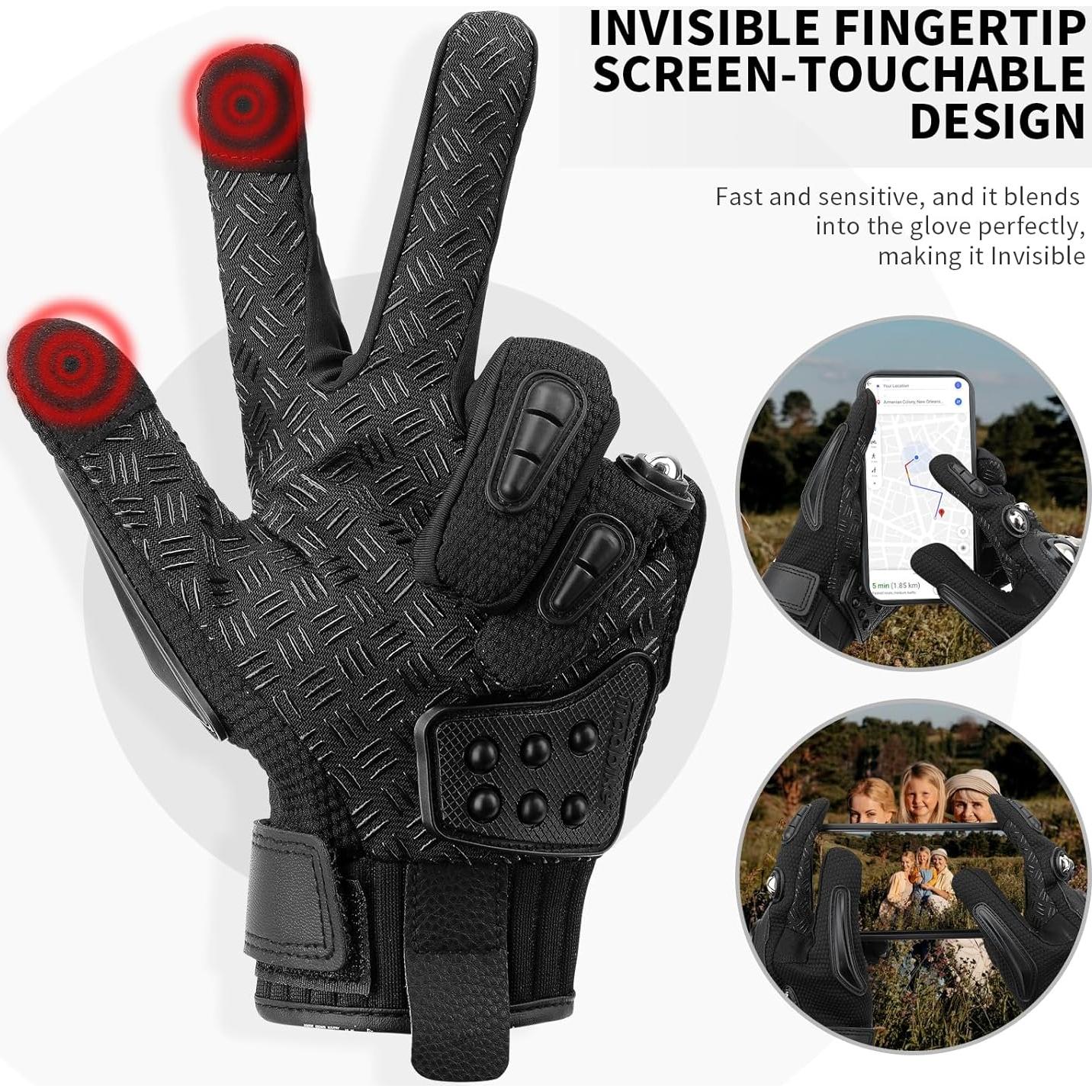 Guantes de Motocicleta Deflife Mac10C Tácticos Negro Mediano