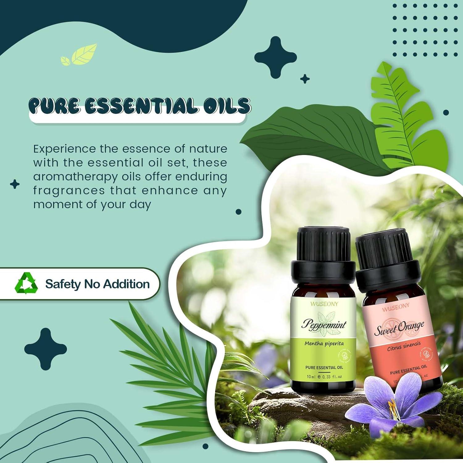 Juego de 6 Aceites Esenciales WUSEONY para Aromaterapia