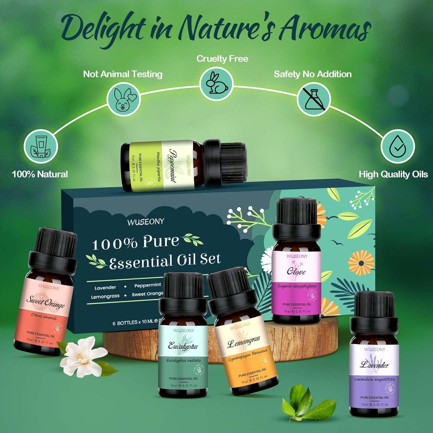 Juego de 6 Aceites Esenciales WUSEONY para Aromaterapia