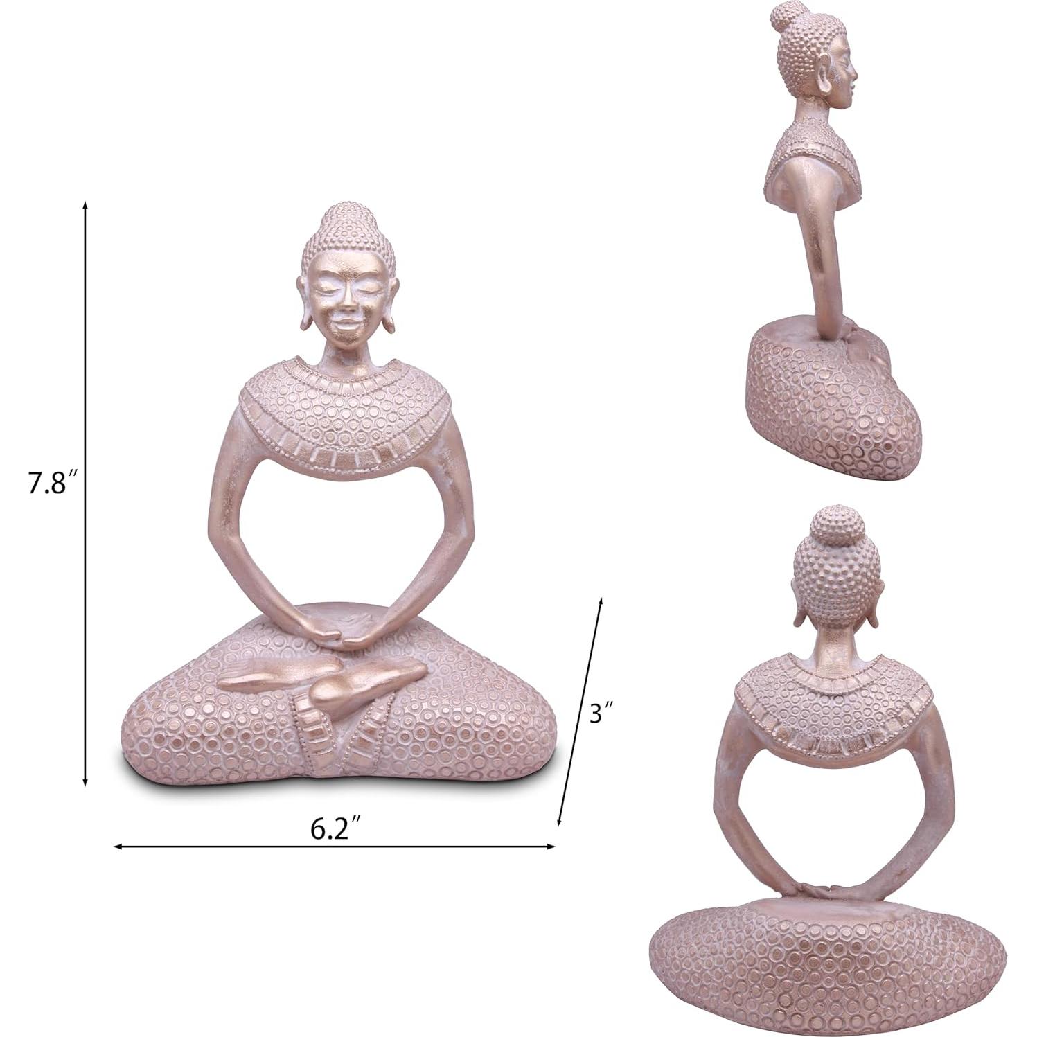 Estatua de Buda de latón HCCMLOVE 19.81 cm decoración hogar