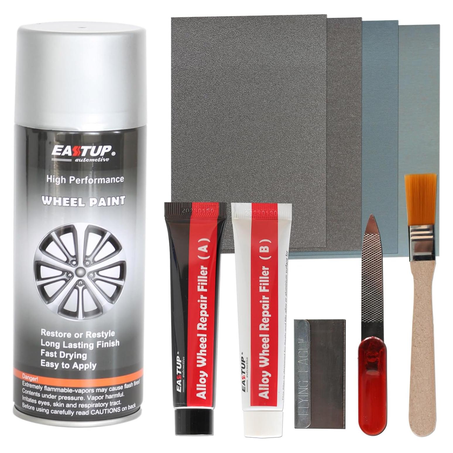 Kit de Reparación de Rayones en Ruedas EASTUP 0.3L Plata Mate
