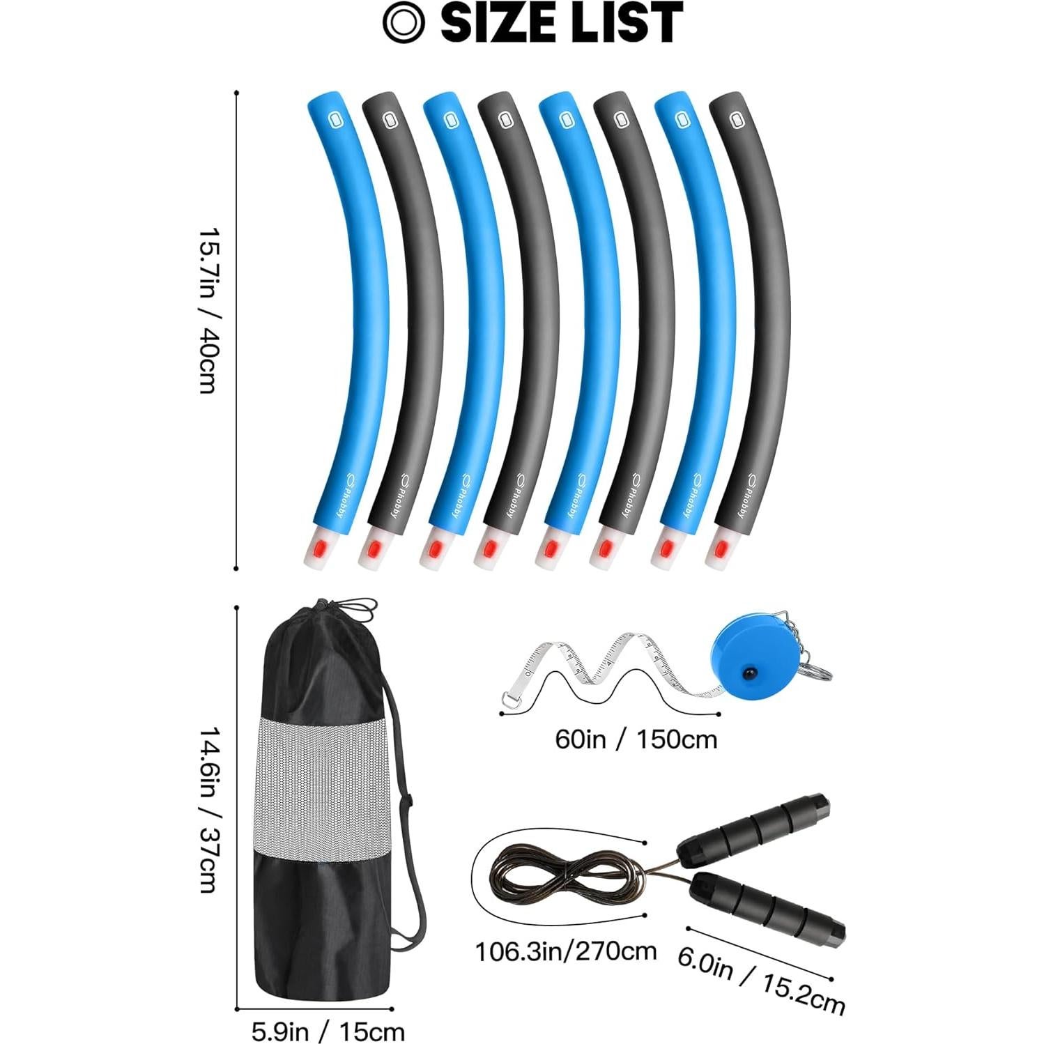 Aro de Ejercicio Ajustable Phobby HOOP V2 1 kg con Kit