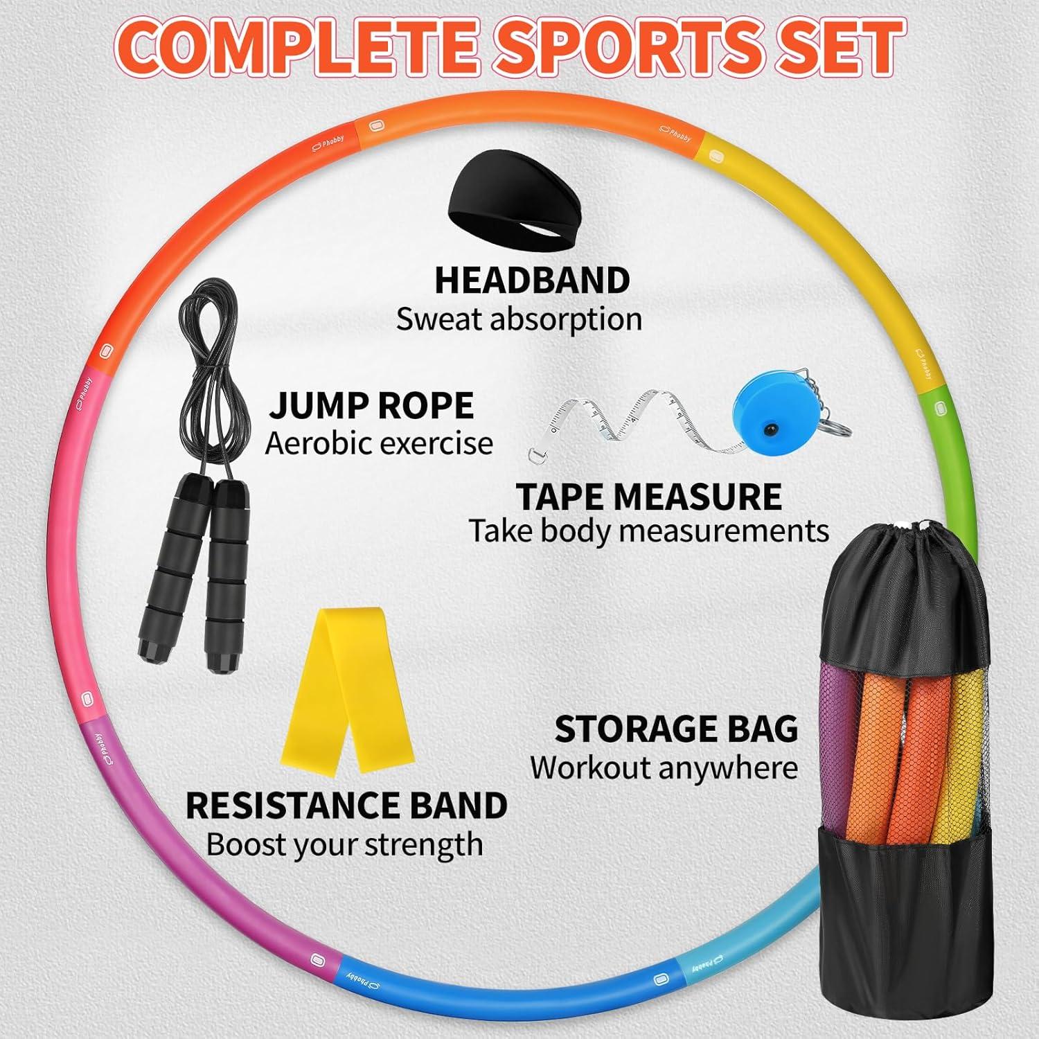 Aro de Ejercicio Phobby HOOP V2 1.27kg Ajustable con Cuerda