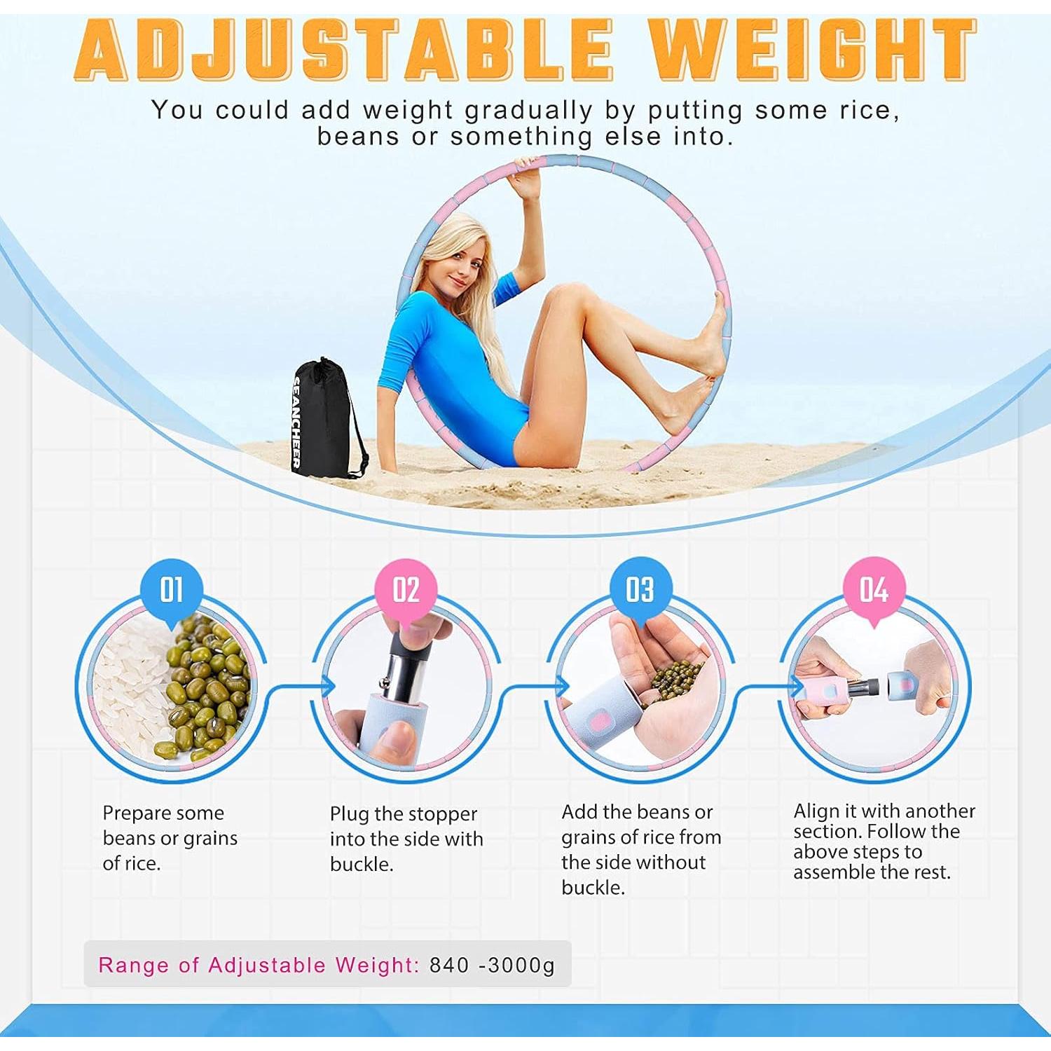 Anillo de Ejercicio Ajustable SEANCHEER 0.91-2.27kg 89cm