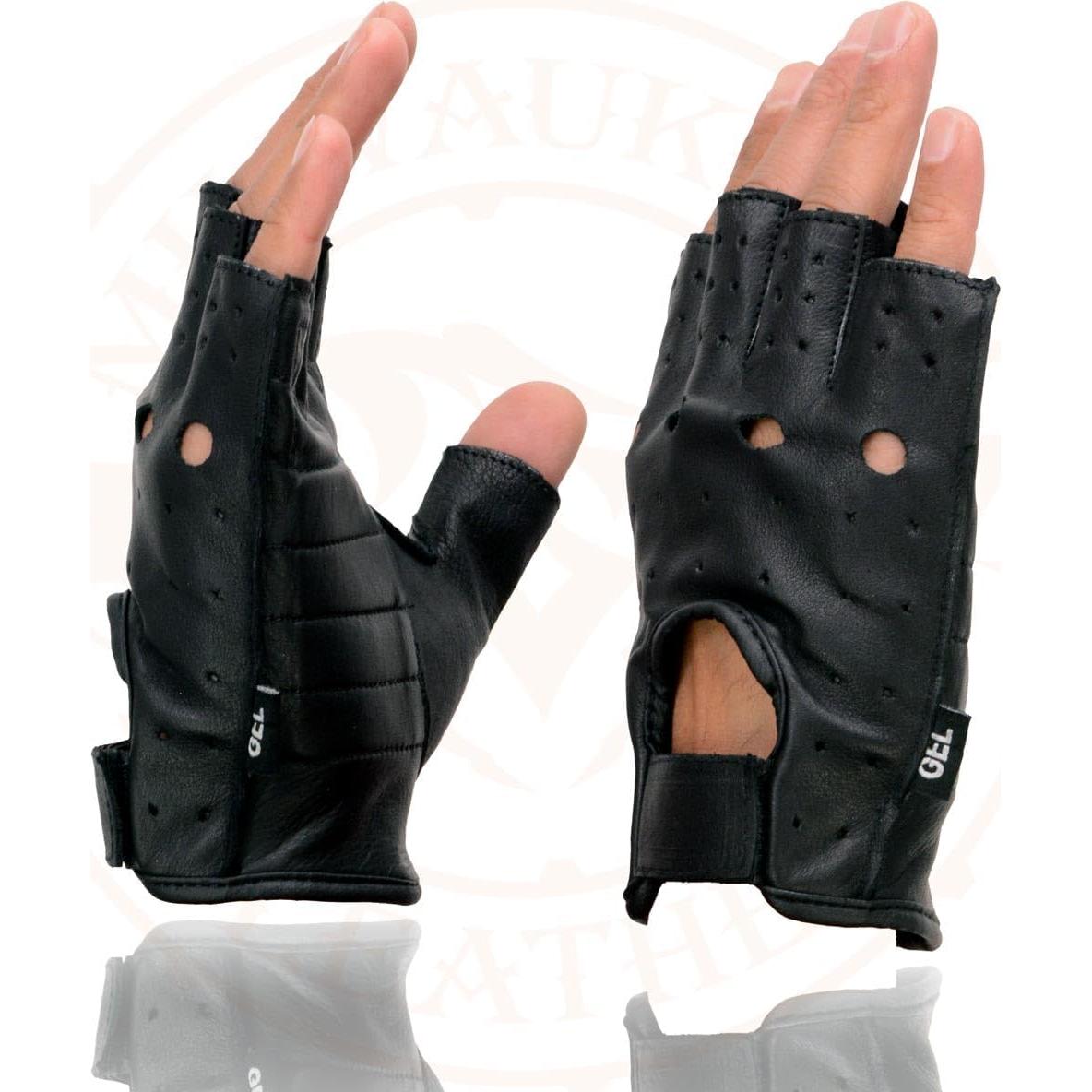 Guantes de motocicleta Milwaukee Leather SH195 cuero negro