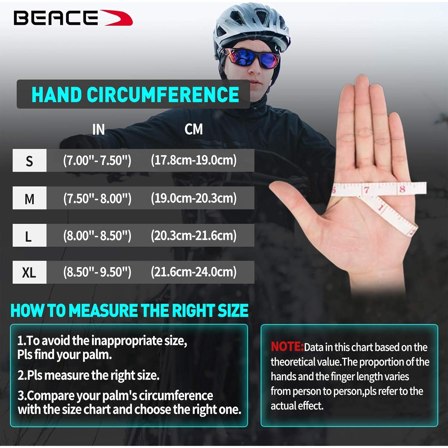 Guantes de Ciclismo BEACE Táctiles para Mujeres Colorido