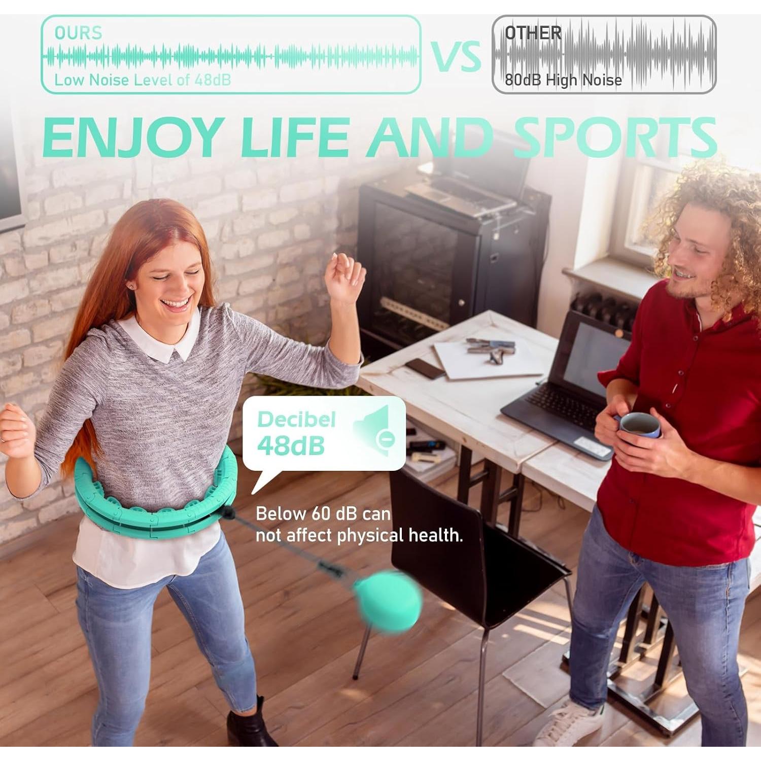 Aro de Hula Ponderado JLoibao D5-C 168 cm 32 Enlaces Ajustables