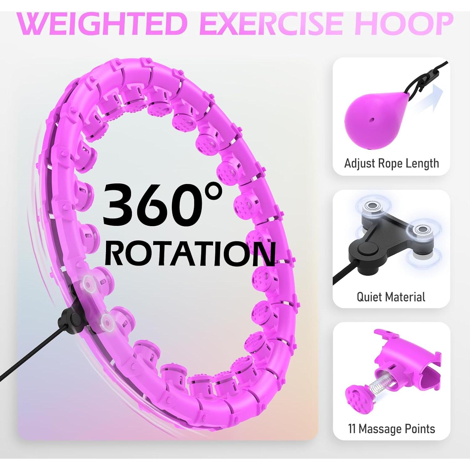 Aro de Hula Ponderado JLoibao 51" con Entrenador de Cintura