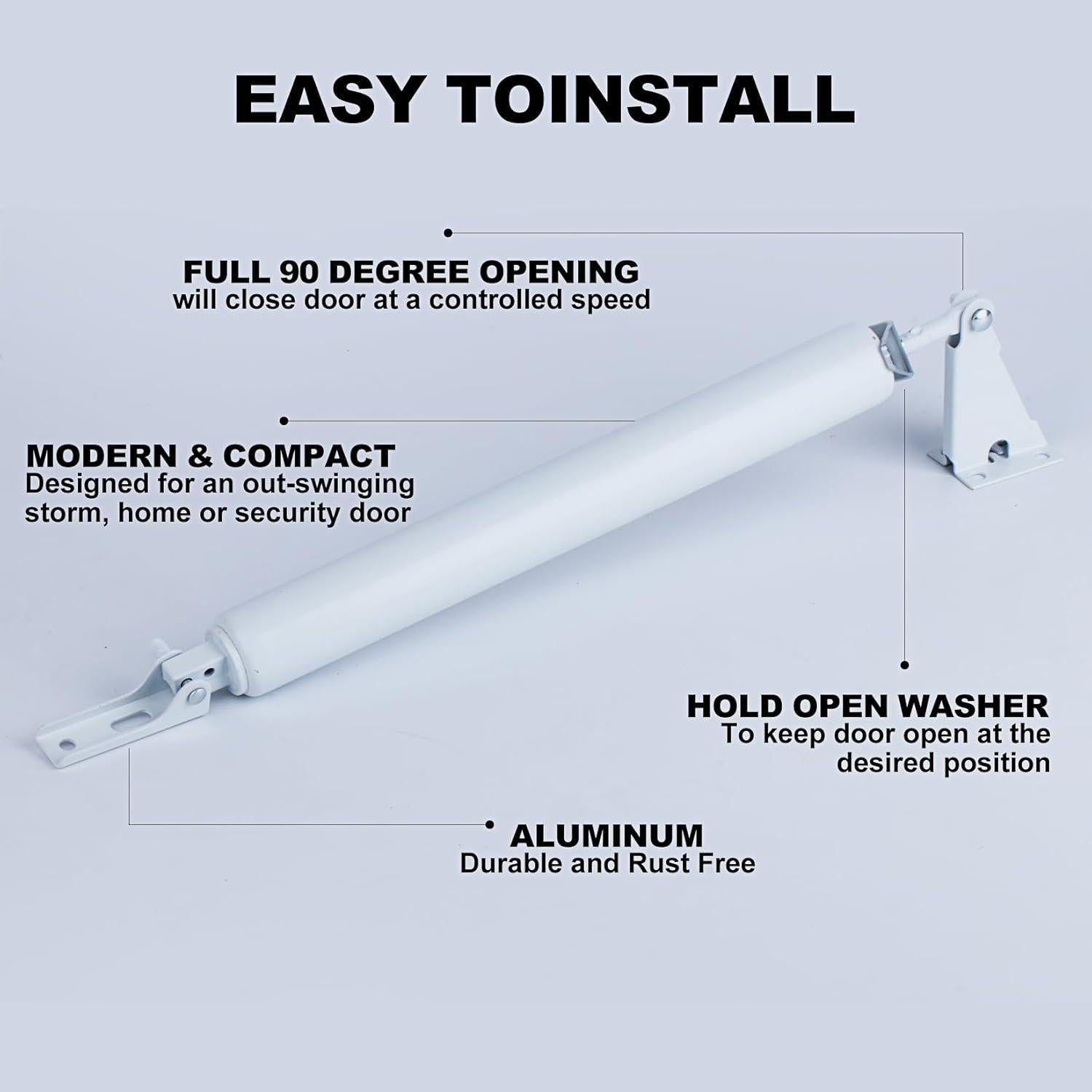 Cerradura de Puerta de Tormenta MUZHUPGUZ 27x3.2cm Blanca