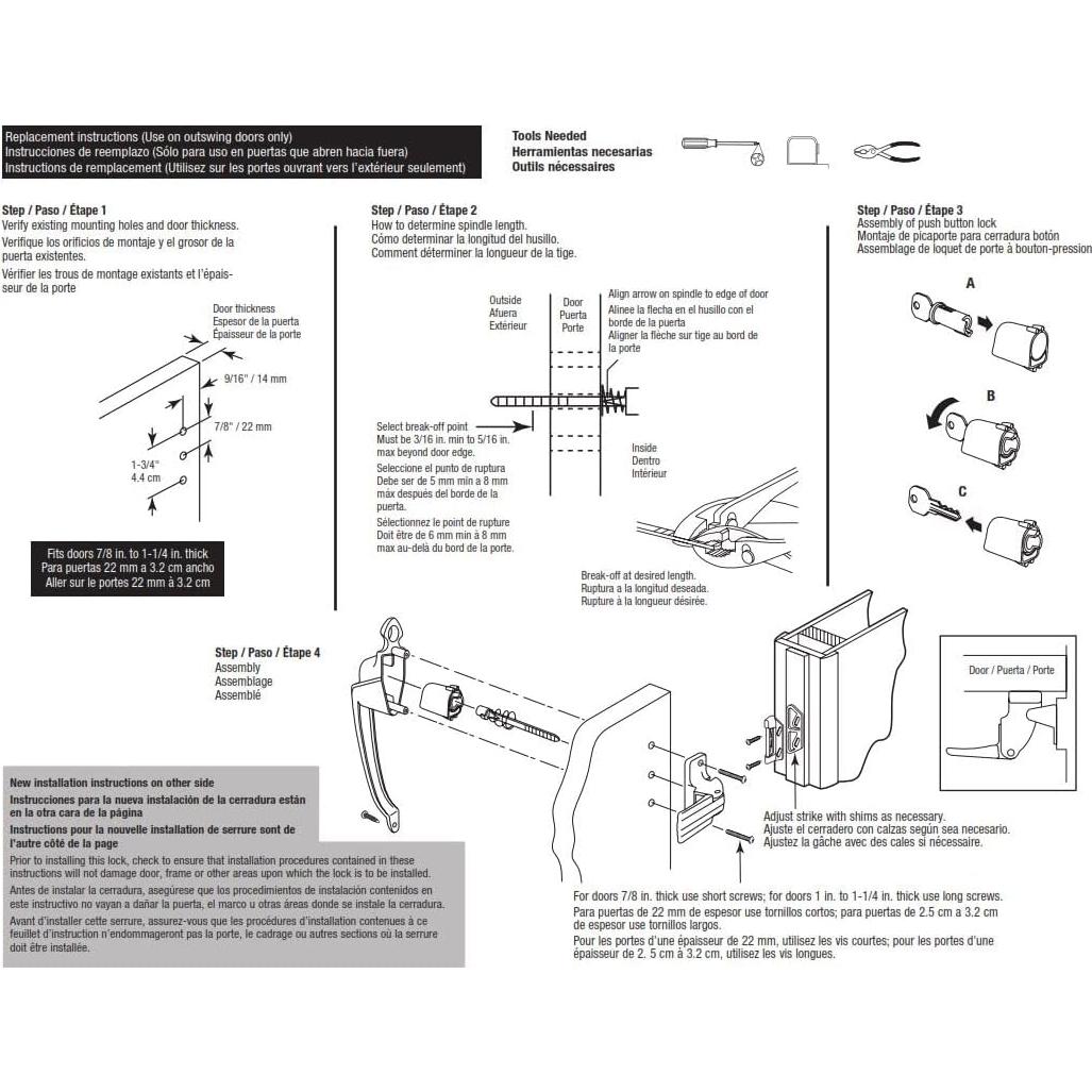 Cerradura de Botón Colonial Prime-Line K 5080 Negra 4.4 cm