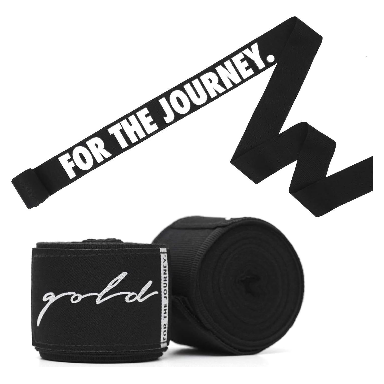 Vendajes de Boxeo Gold BJJ 200" Estilo Mexicano - Negro