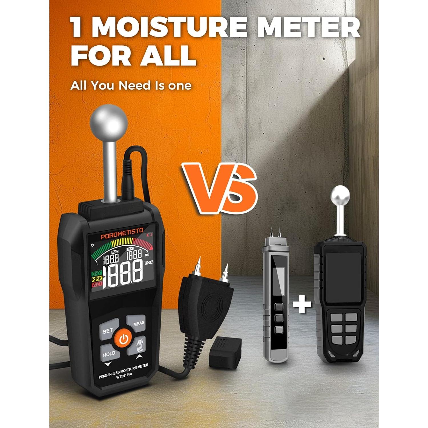 Medidor de Humedad Digital POROMETISTO WTS01Pro con Sonda