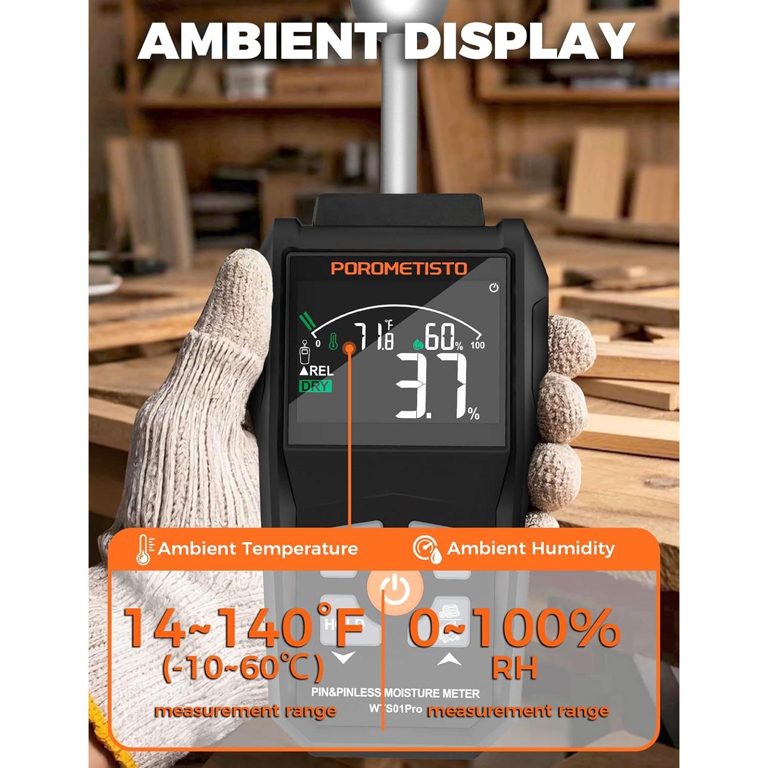 Medidor de Humedad Digital POROMETISTO WTS01Pro con Sonda