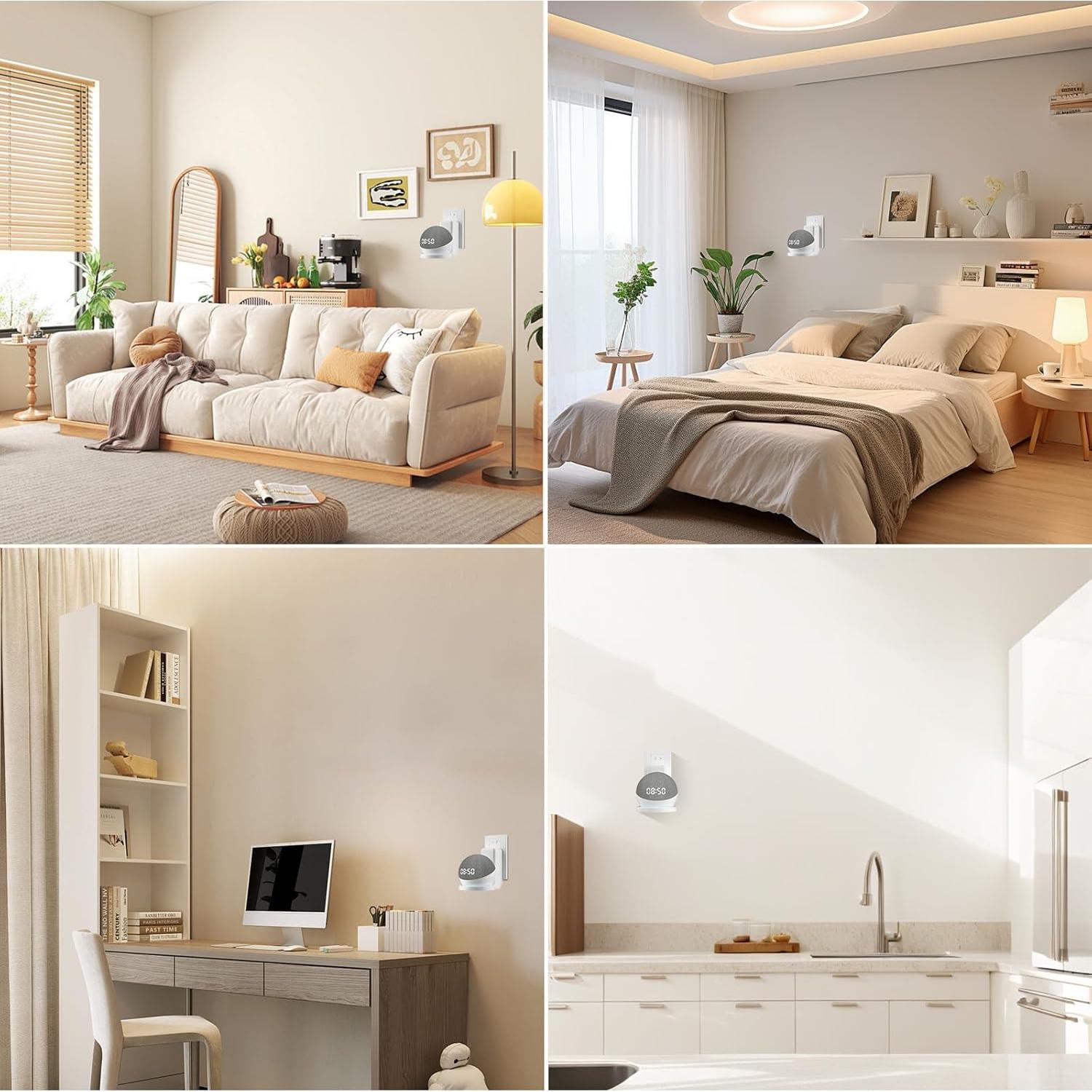 Soporte de Pared COOYA para Echo Dot 4ta/5ta Gen Blanco