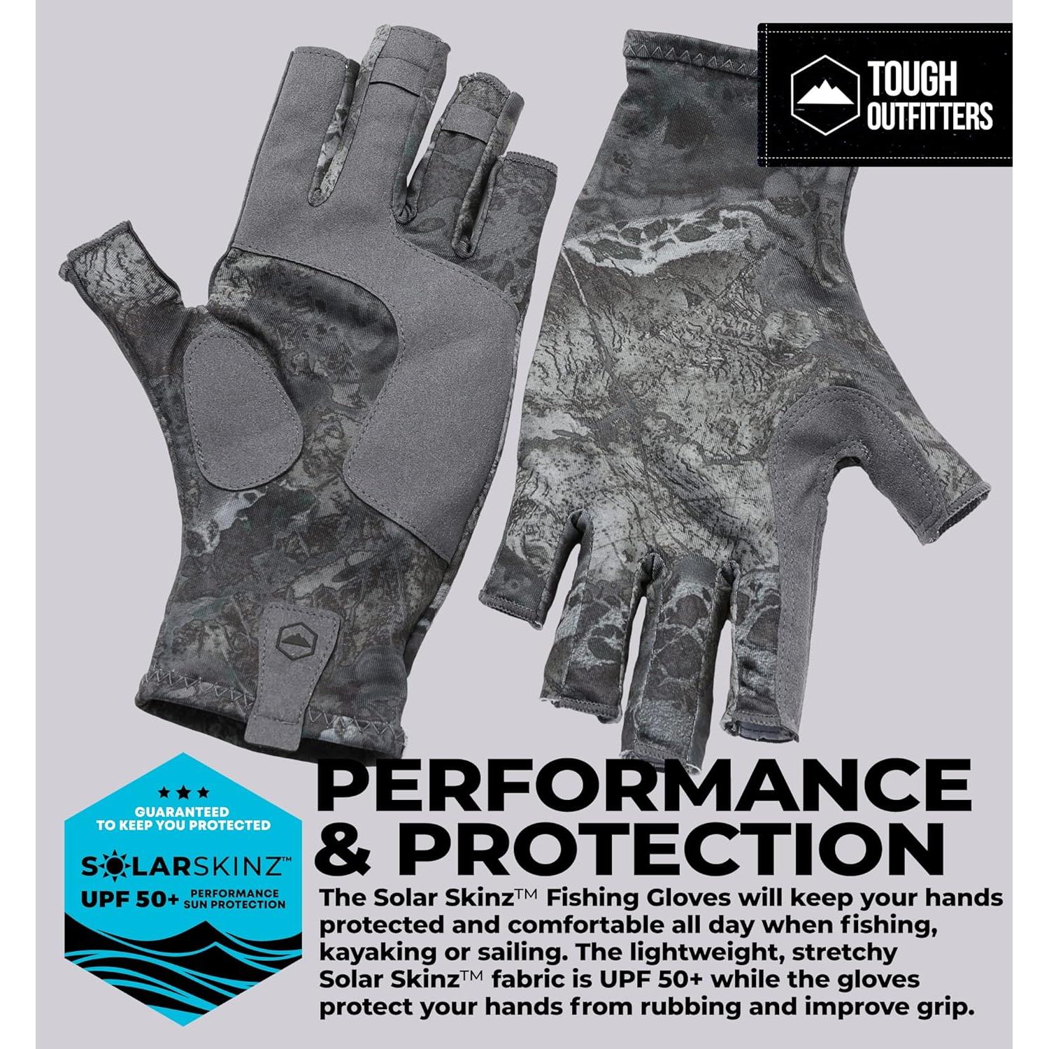 Guantes de Pesca Tough Outdoors - Sin Dedos, UPF 50+