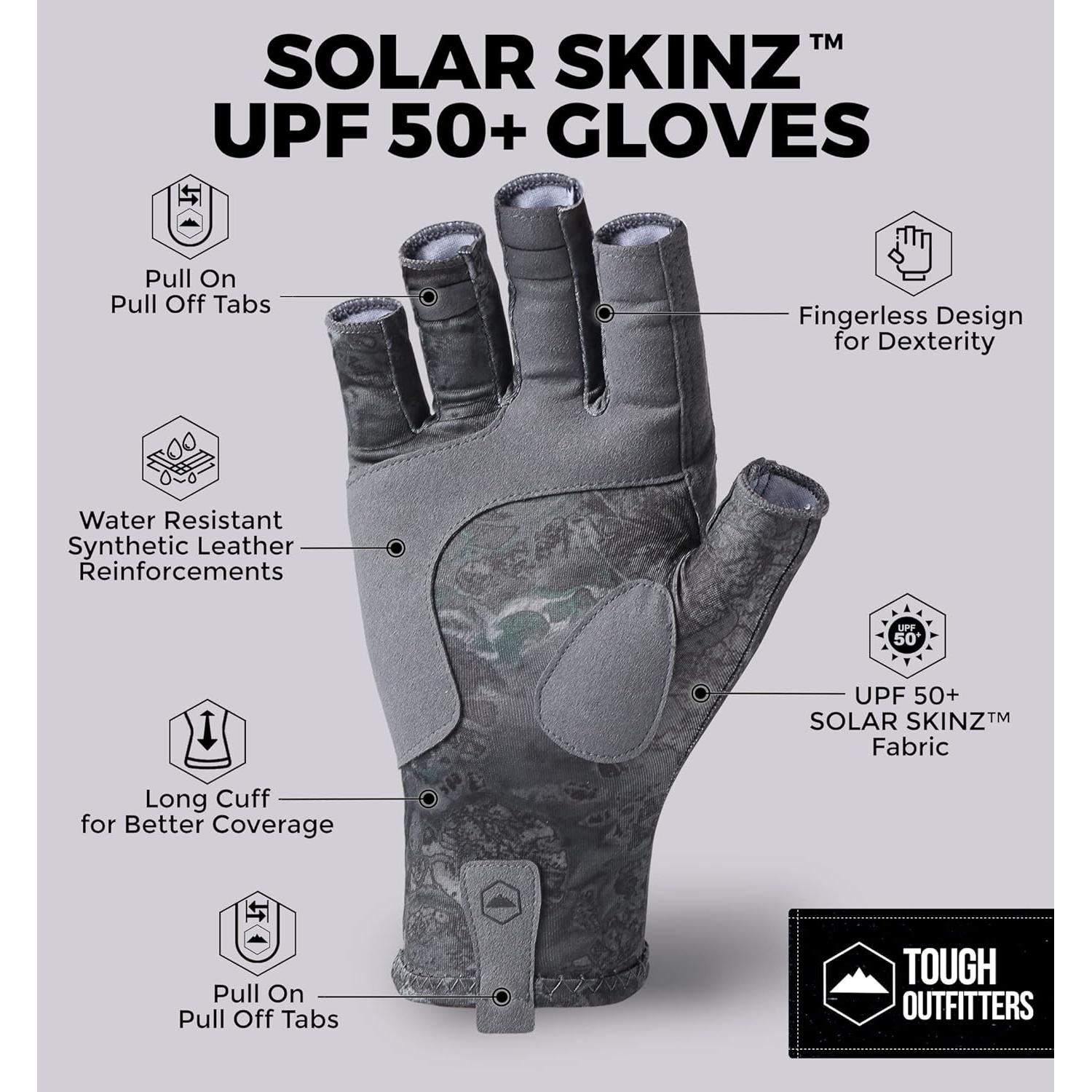 Guantes de Pesca Tough Outdoors - Sin Dedos, UPF 50+