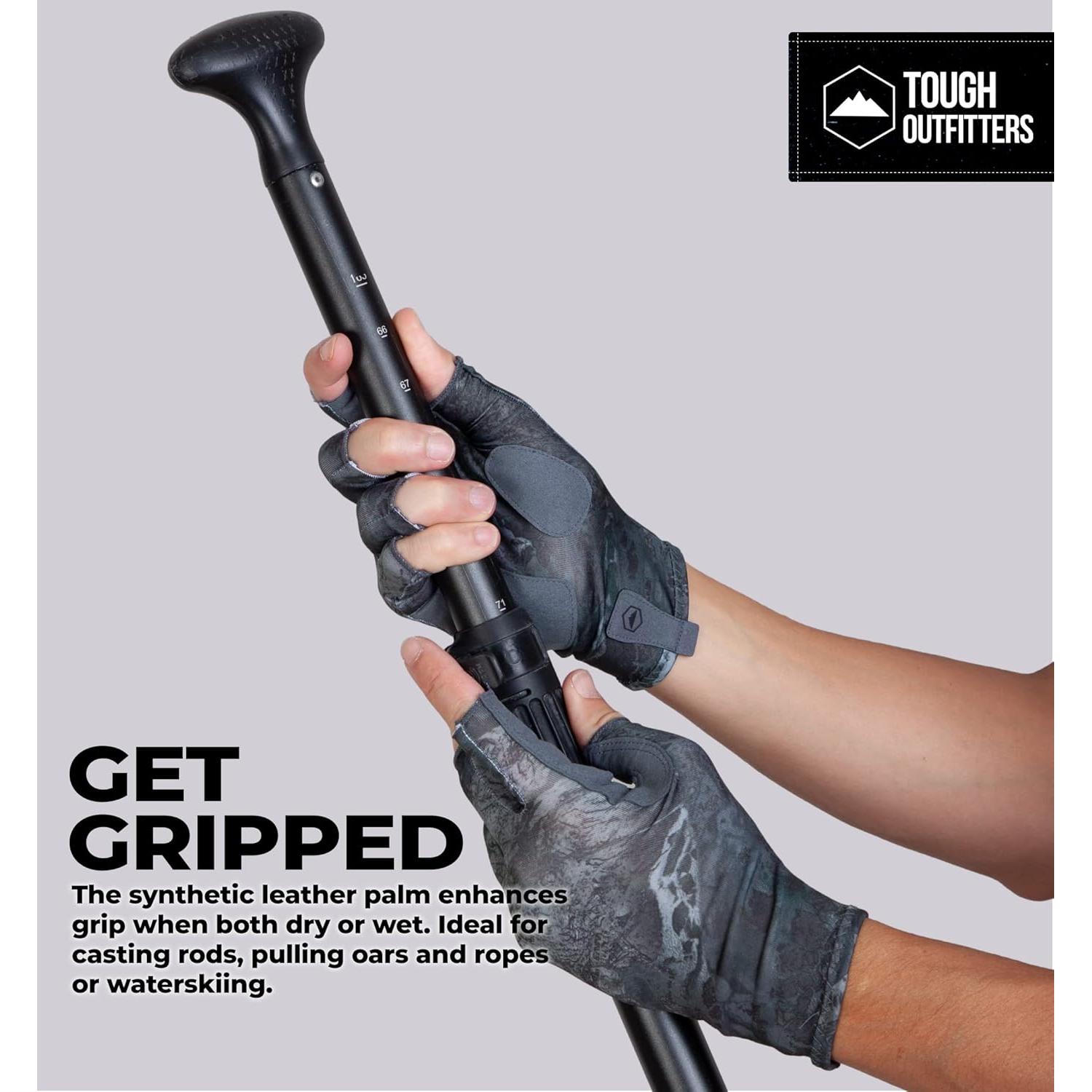 Guantes de Pesca Tough Outdoors - Sin Dedos, UPF 50+