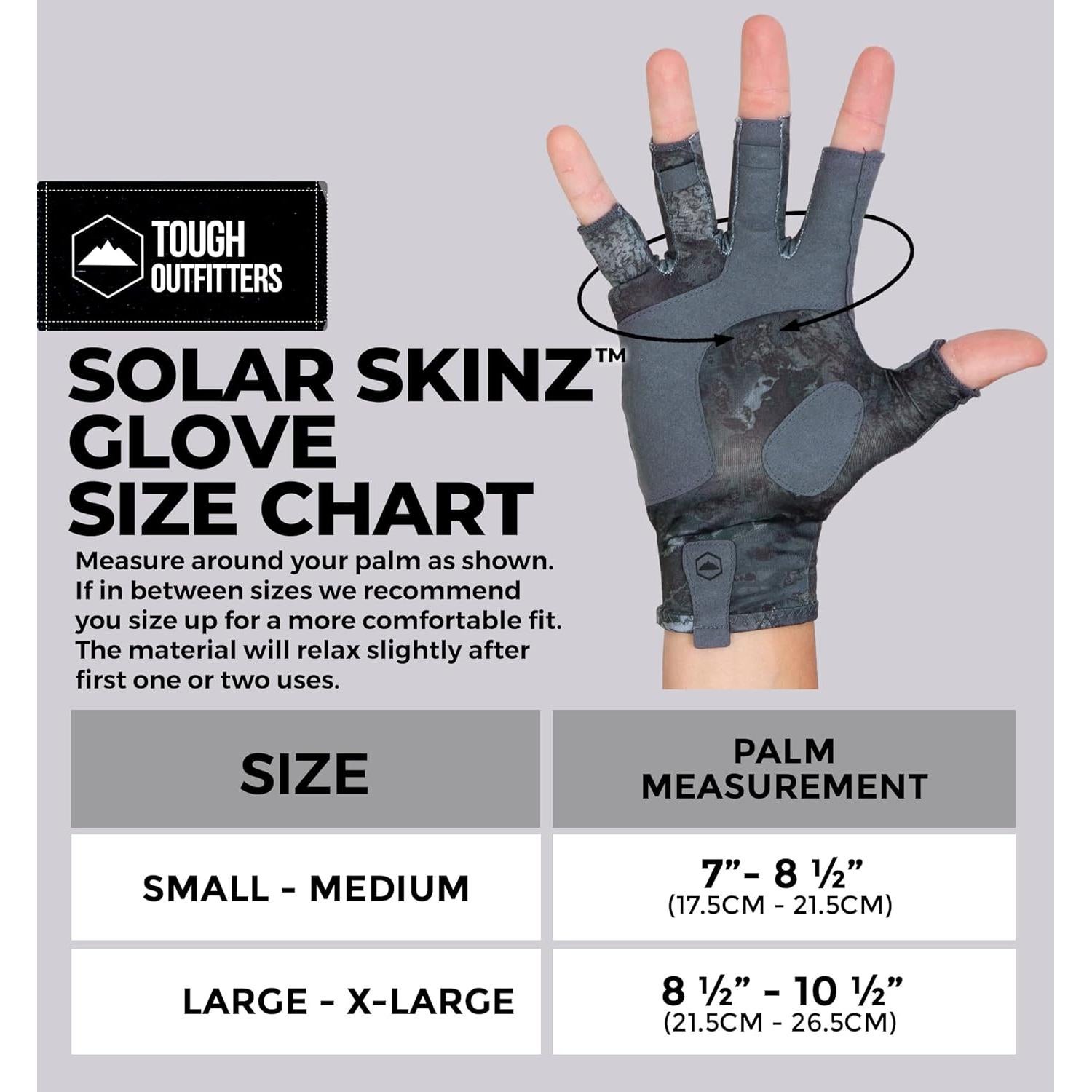 Guantes de Pesca Tough Outdoors - Sin Dedos, UPF 50+