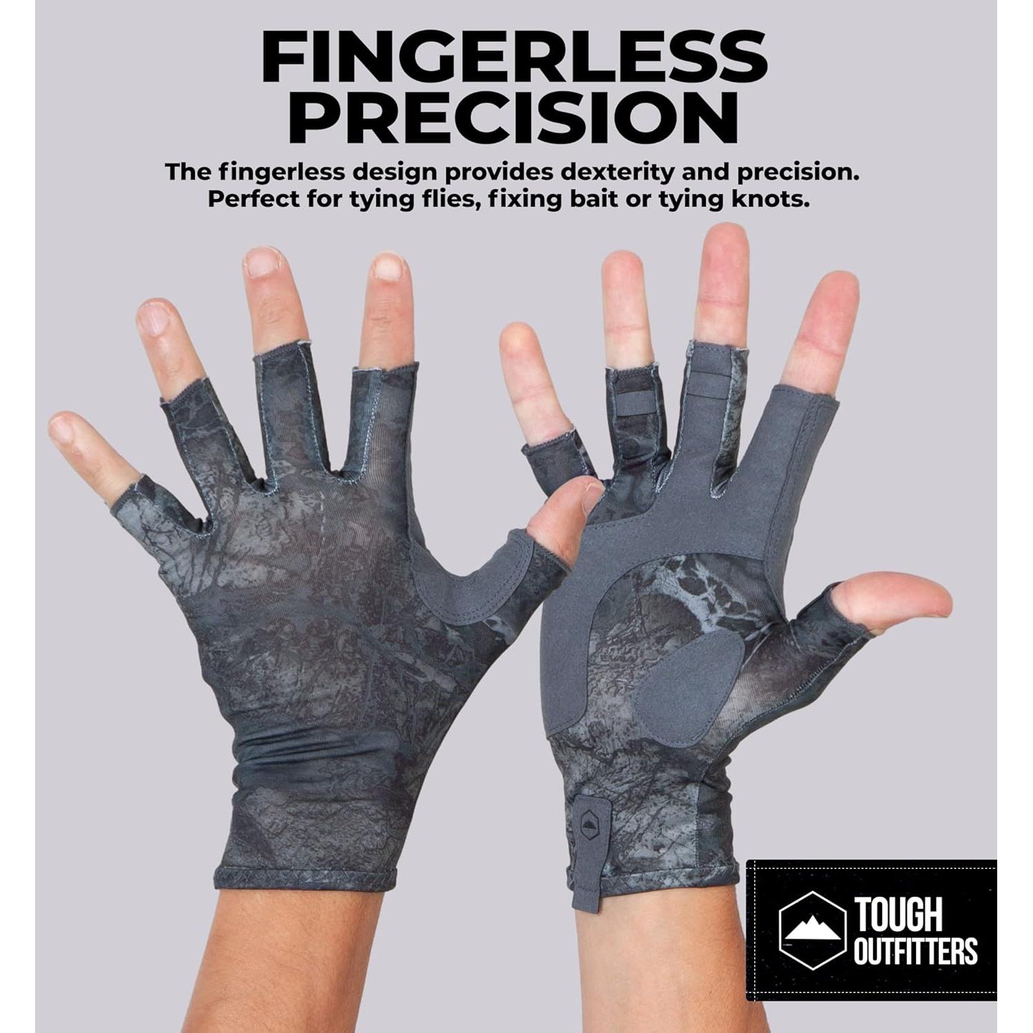 Guantes de Pesca Tough Outdoors - Sin Dedos, UPF 50+
