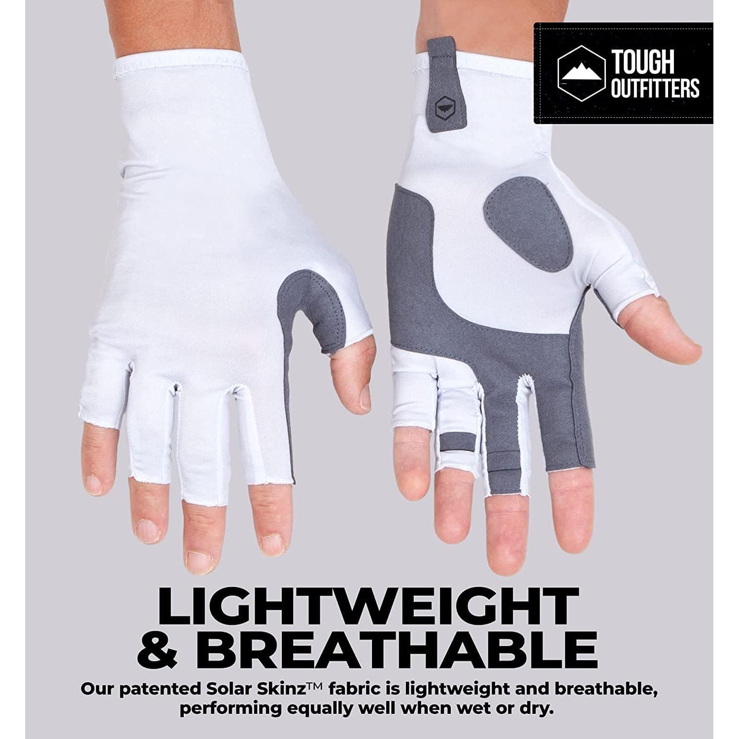 Guantes de Pesca Tough Outdoors - Sin Dedos, UPF 50+, Negro