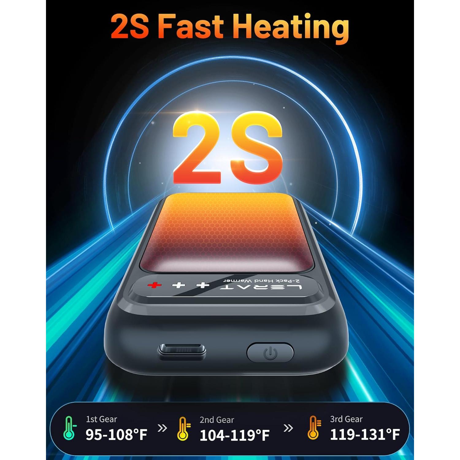 Calentadores de Manos Recargables Lerat M357 - 2 Paquete