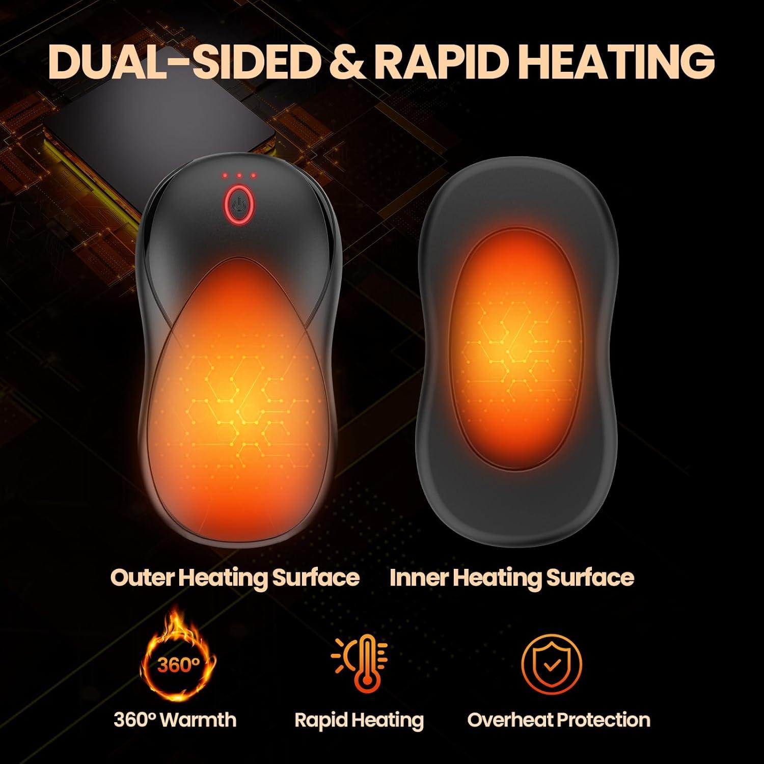 Calentadores de Manos Recargables ZioeYiue 2Pack Doble Cara