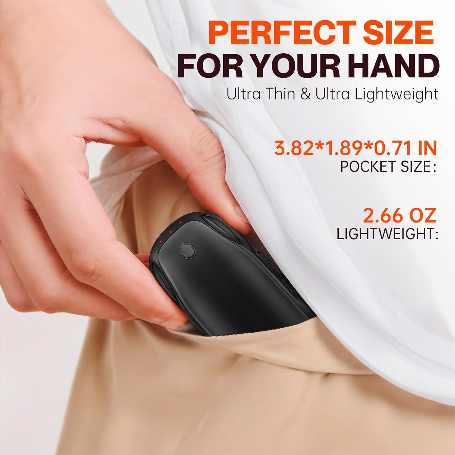 Calentador de Manos Recargable SRISE 6000mAh Negro