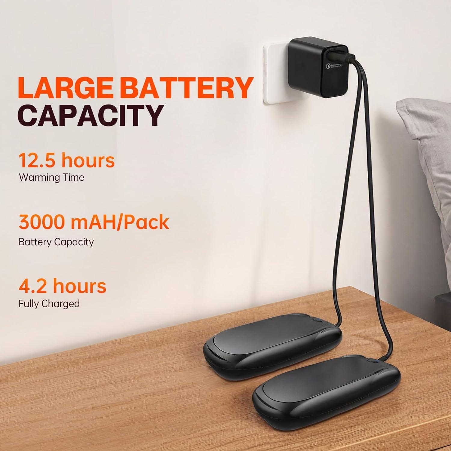 Calentador de Manos Recargable SRISE 6000mAh Negro