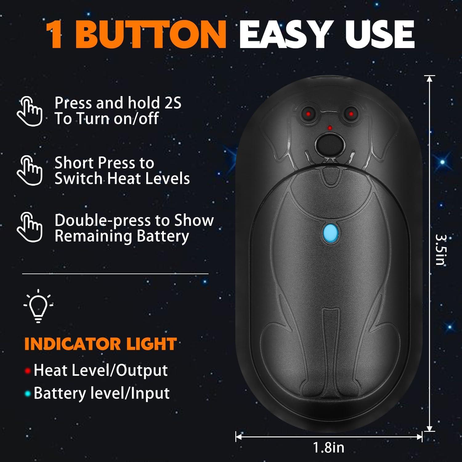 Calentadores de Manos Recargables GYNKJ AOY-702 3000mAh Negro