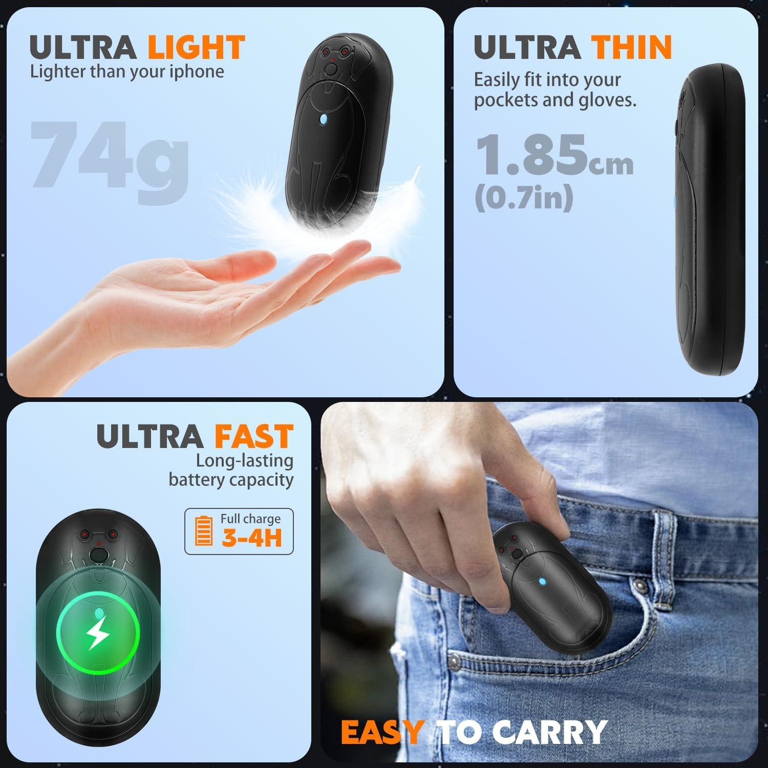 Calentadores de Manos Recargables GYNKJ AOY-702 3000mAh Negro