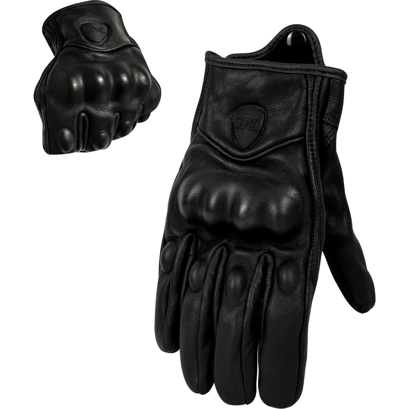 Guantes de Cuero FXC Pursuit para Motocicleta Táctiles