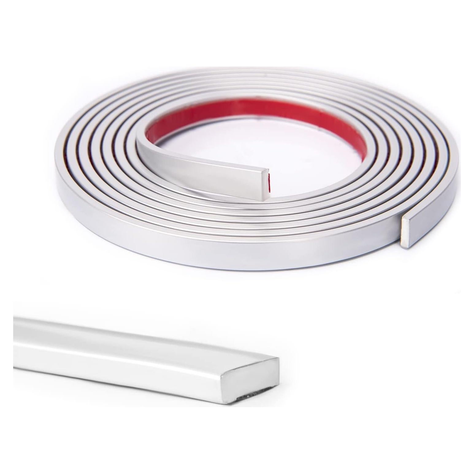 Moldura de Vinilo Flexible Art3d 3.05m Plata Autoadhesiva