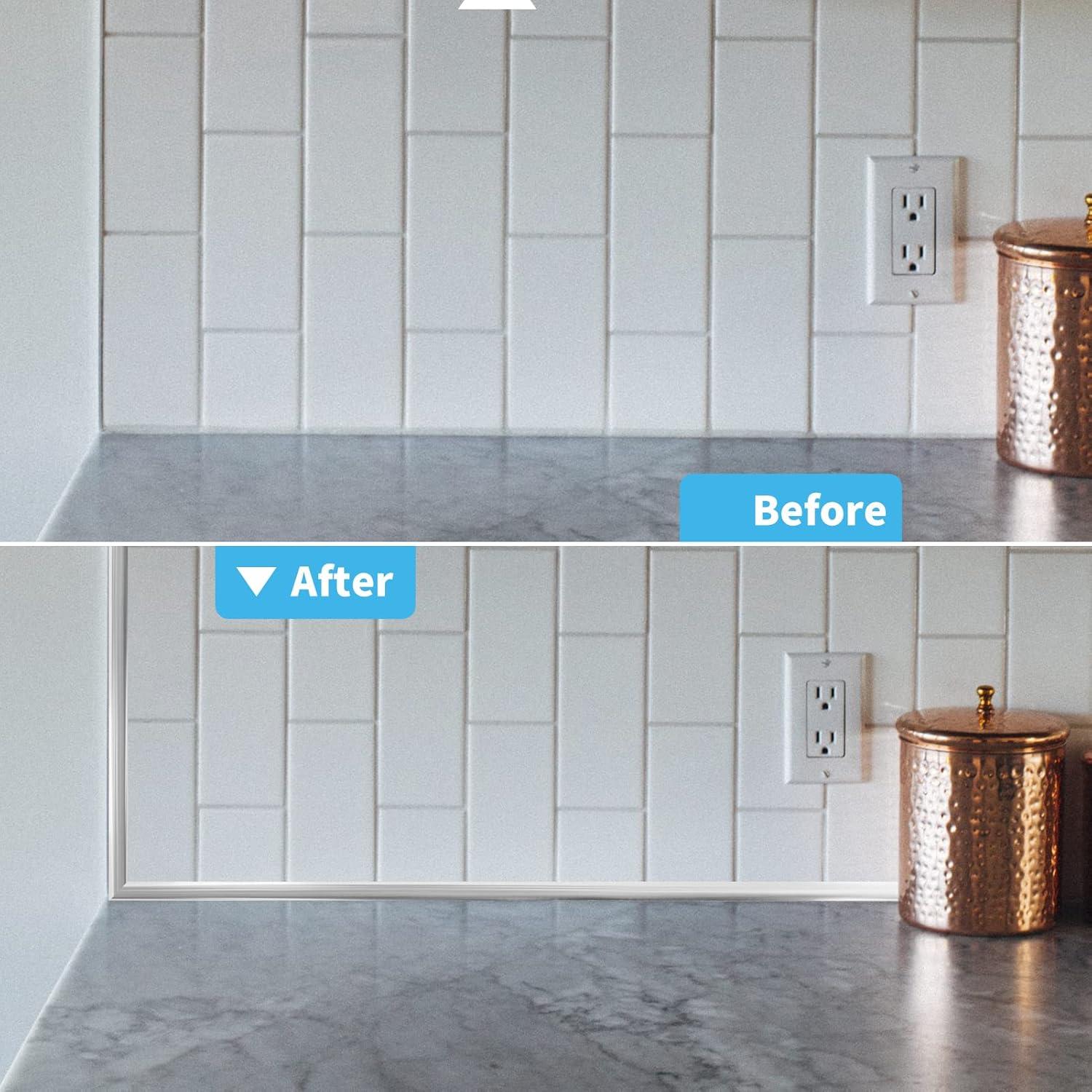 Moldura de Vinilo Flexible Art3d 3.05m Plata Autoadhesiva