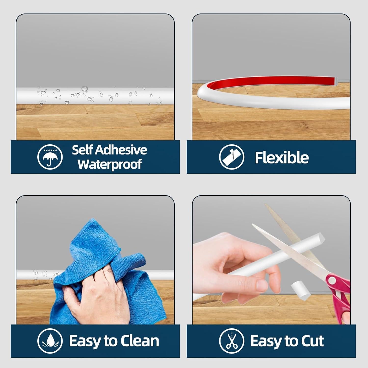 Moldura de esquina flexible AxPower 149.86 cm blanca