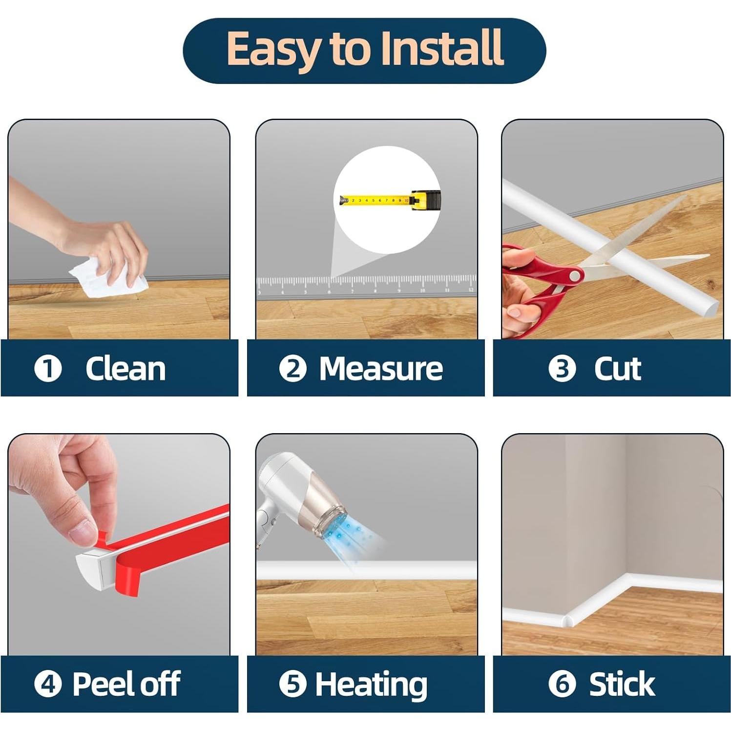 Moldura de esquina flexible AxPower 149.86 cm blanca