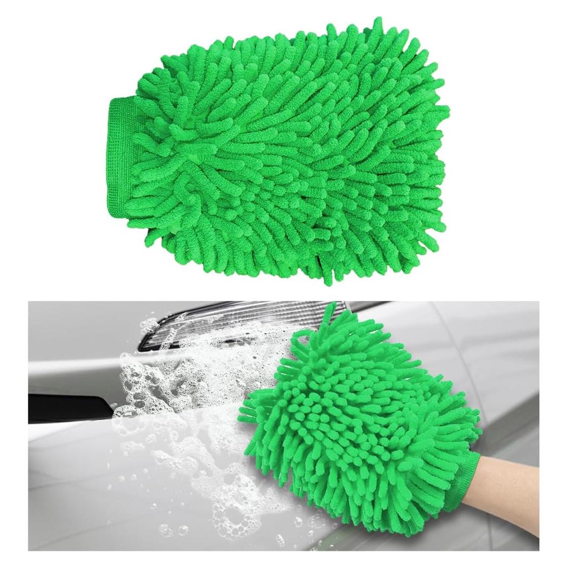 Guantes de Limpieza Chenille Gasedin para Autos Verde