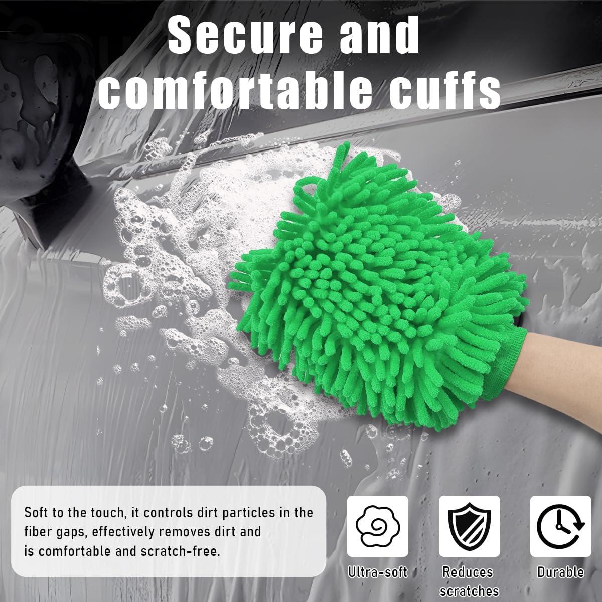 Guantes de Limpieza Chenille Gasedin para Autos Verde