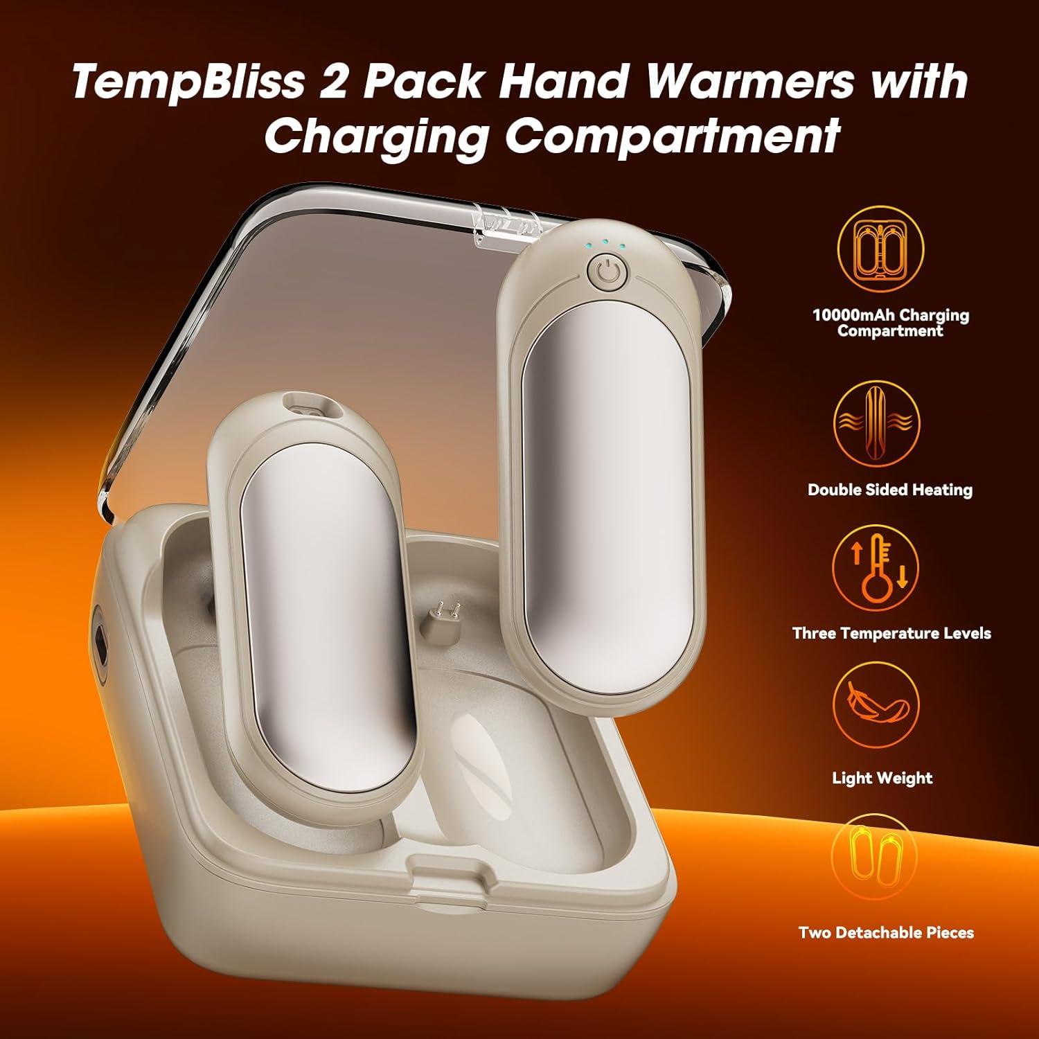 Calentadores de Manos Recargables TempBliss N6 10000mAh 2 Pcs