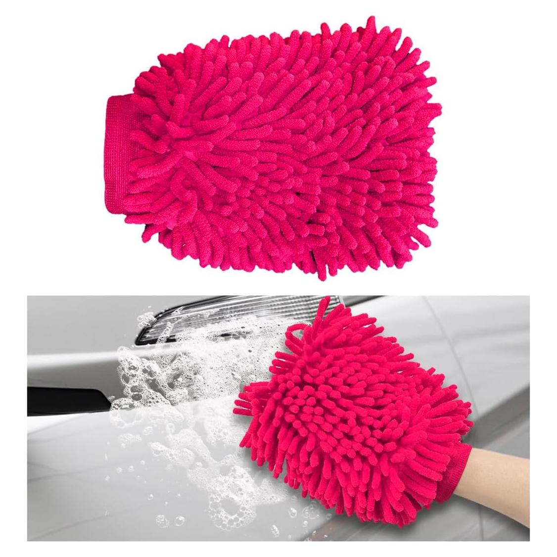 Guantes de Limpieza Gasedin para Autos Chenille Rosa