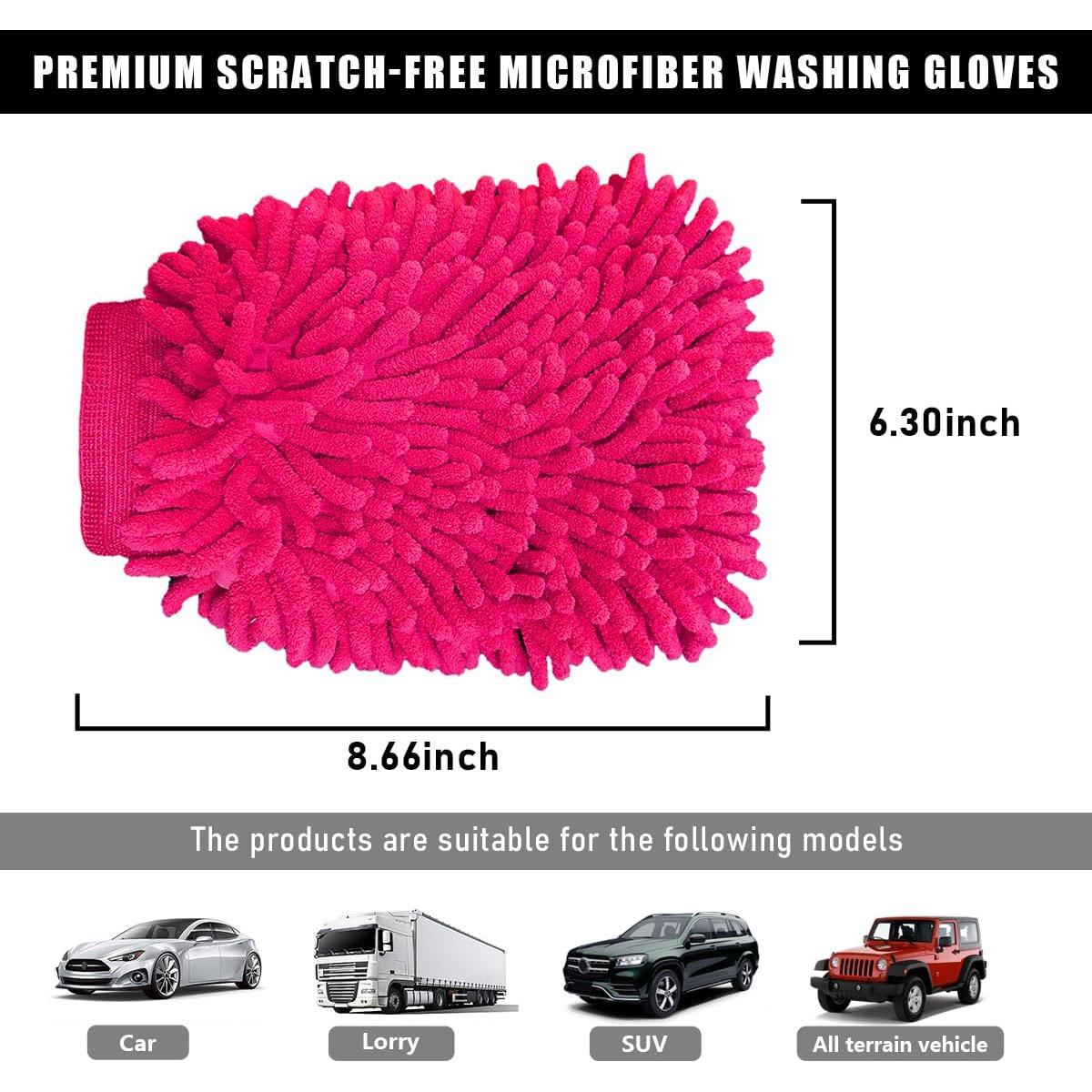 Guantes de Limpieza Gasedin para Autos Chenille Rosa