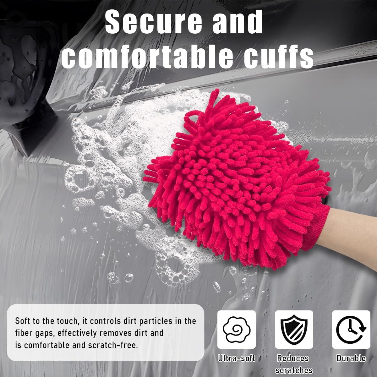 Guantes de Limpieza Gasedin para Autos Chenille Rosa