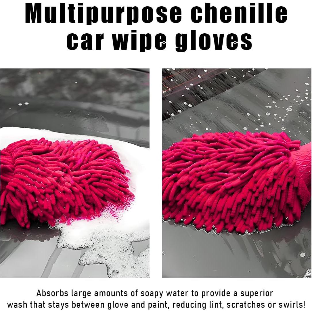 Guantes de Limpieza Gasedin para Autos Chenille Rosa