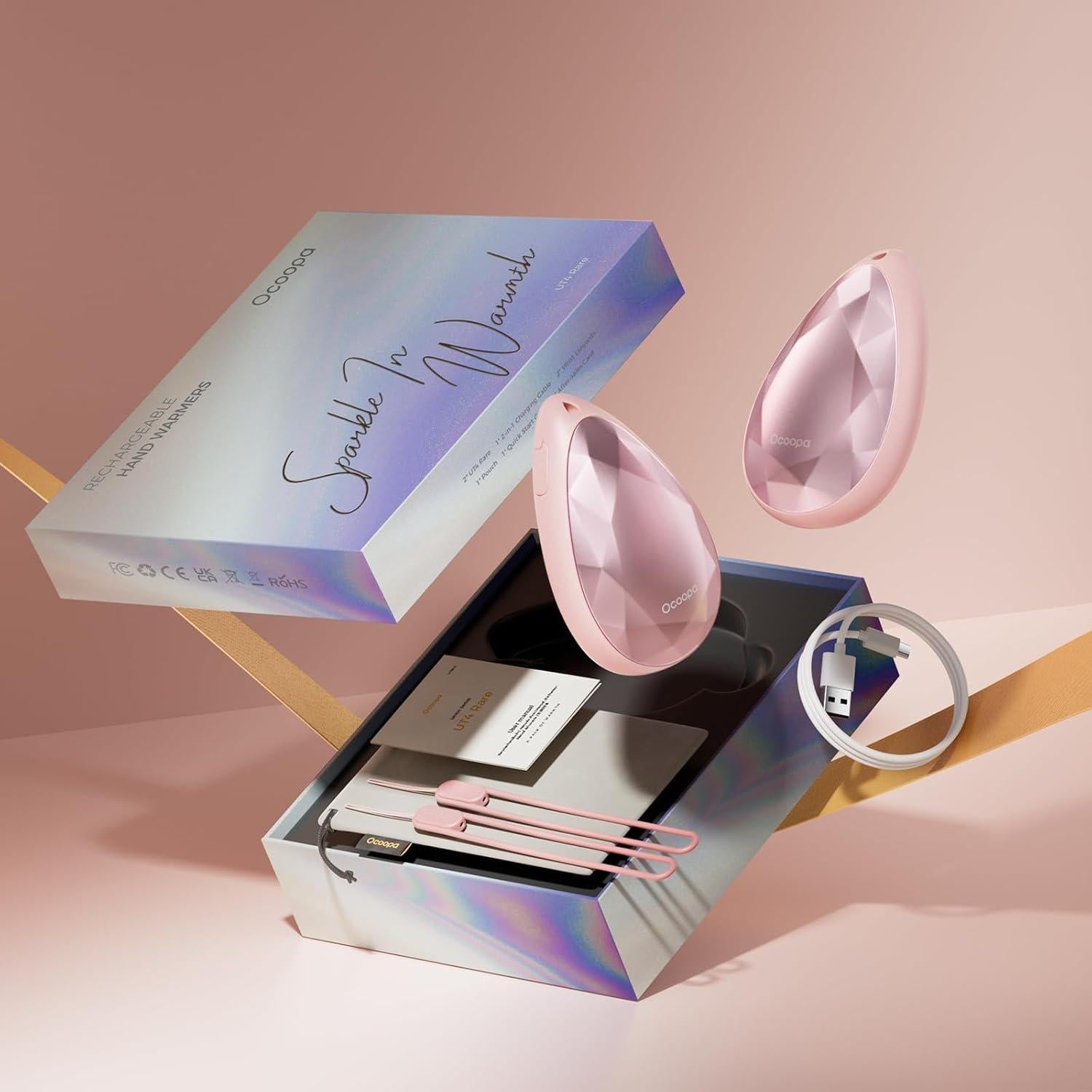 Calentador de Manos Recargable OCOOPA UT4 Raro Rosa 2000mAh