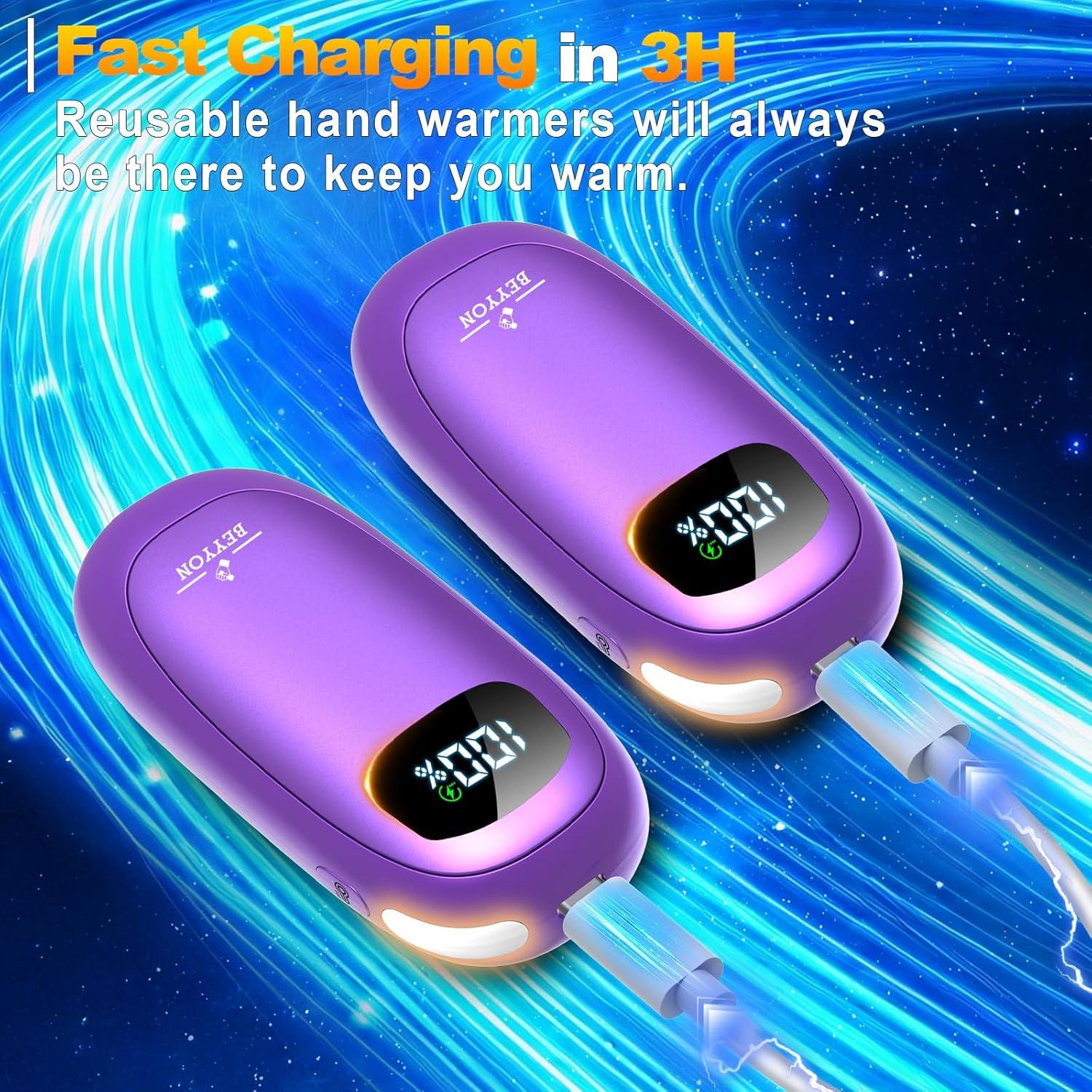 Calentadores de Manos Recargables BEYYON 6000mAh Doble Lado LED